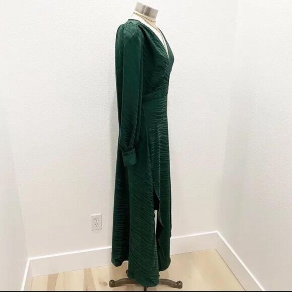 NWT SILK EMERALD GREEN Ronny kobo designer dress - Picture 8 of 8